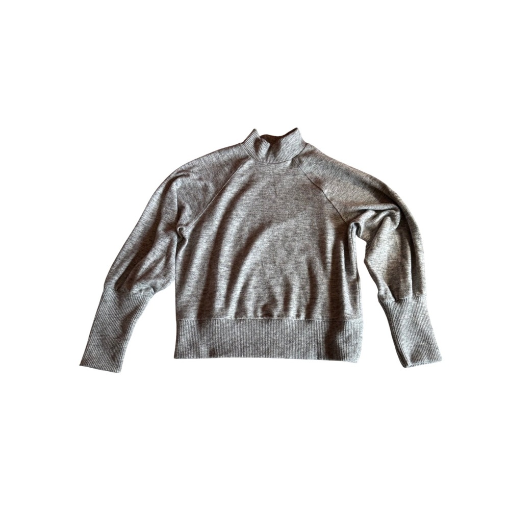 Maeve Anthropologie Gray Mock Neck Ribbed Knit Sweater Medium NWT
